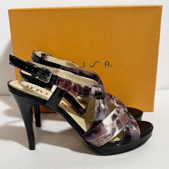 Unisa Sandals Undestined‎ Open Toe Heels Multi Color Satin Fabric - Picture 1 of 9